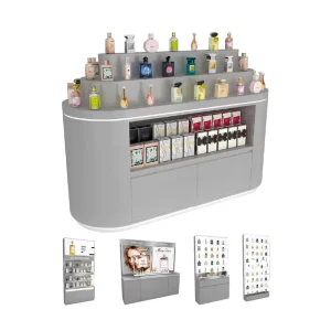 Luxury Modern Cosmetic Display Fixtures for Customized Shop Furniture Eco Friendly