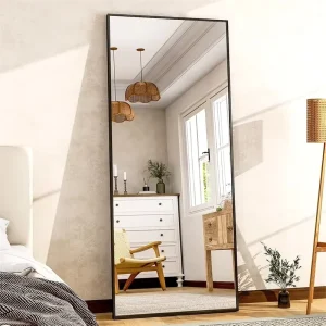 Luxury Modern Full Length Aluminum Freestanding Mirror Large Framed Home Decor Bedroom Bathroom Dressing