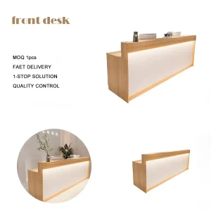 Luxury Reception Desk Boutique Coffee Shop Checkout Counter Wood Reception Desk Cash Register Information Counter