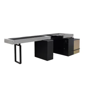 Luxury Retail Shop Checkout Counter with Conveyor Belt Supermarket Checkout Desk