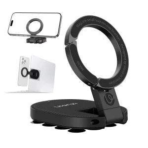 MA39 MagLock Suction Cup Phone Holder Foldable Rotatable 3 in 1 Multifunctional Phone Support Stand for iPhone