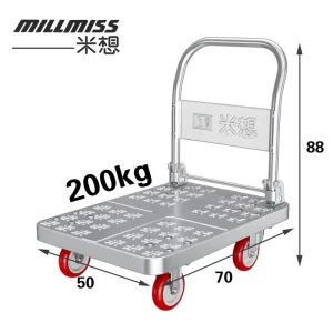 MBC 039 Heavy Duty Steel Frame Table Size Customizable Push Cart 70 x 50 cm Metal Hand Trolley Dolly Cart