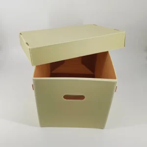 MFPP Hollow Sheet Banker File Box Collapsible Stackable Waterproof Sturdy Eco-Friendly Plastic Containers Document Organizer