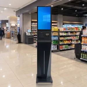 MJ K1 Restaurant Supermarket Kiosk Pos All in One Self order Kiosk Floor Stand LED Screen Self Service Kiosk with QR Code Printer