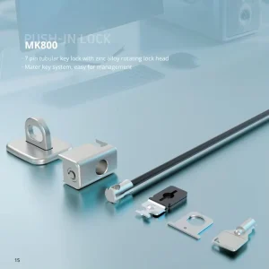 MK800 Tablet Stand Security Cable Laptop Desktop Lock with 1.8m Zinc Alloy & Stainless Steel Cable Includes Keys