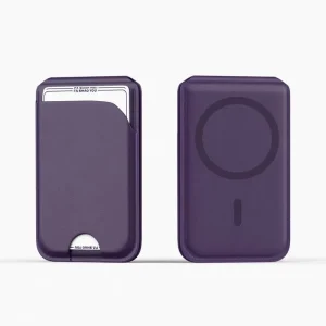 Magnetic Fashion PU Leather Solid Color Credit Card Passport Holder Find My Air Tag Locator Wireless Charging Wallet Tracker