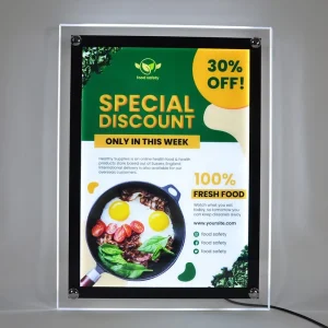 Magnetic Indoor Hanging Display Light Box Sign Picture Poster Holders Led Slim Acrylic Wall Mounted Frame Electronic Menu Board