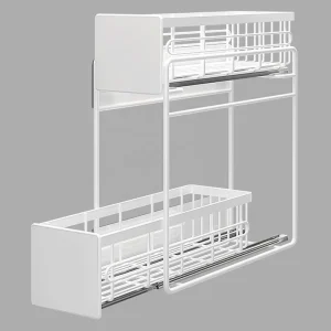 Magnetic Seasoning Rack Metal Drawer Pull Out Kitchen Organizer Refrigerator Side Storage Shelf Rack