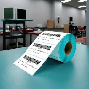 Manufactory Heat Sensitive Waterproof Adhesive Paper Labels 60*40mm 1000 Labels Thermal Barcode Labels Fast Delivery Blue Liner