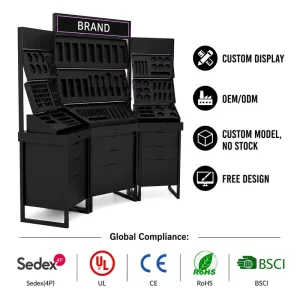 Manufacturer Luxury LED Cosmetic Island Display Cabinet for Retail Store with Custom Logo