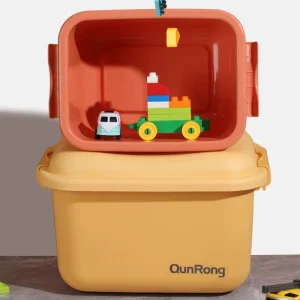 Manufacturer New PP Organizer Container Kids Toy Snacks Cloth Plastic Storage Box with Lid and Bottom Wheels