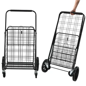 Manufacturer Rolling Folding Handle Trolley Shopping Cart Shopping Trolley with Sliding Basket