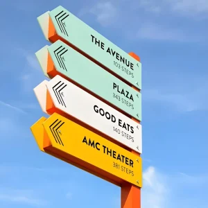 Manufacturer Wayfinding Signs Durable Aluminum Steel Frame Square Powder Coated Billboard Advertising