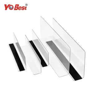 Manufacturers Factory Custom PVC L T Shape Magnetic Stripe Clear Color Extrusion Molding Parts Plastic Profiles Shelf Dividers