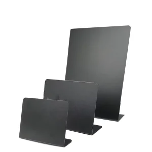 Manufacturer’s Ready Made Transparent Food Grade BPA Free Erasable Mute L Shaped Small Table Card Price Tag Supermarket Supplies