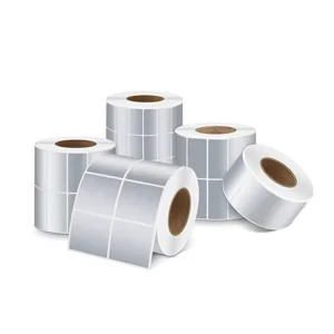Matte Silver Blank PET Barcode Label Rolls Waterproof and Scratch-resistant Specially for Supermarkets and Shopping Malls