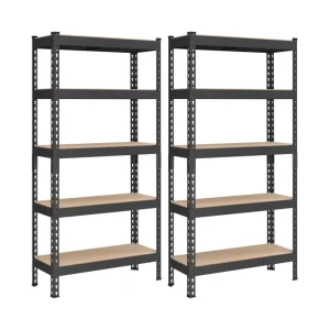 Medium Duty 5 Layer Galvanized Steel Industrial Shelving Boltless Rivet Shelf Metal Storage Rack Stacking Racks Shelves