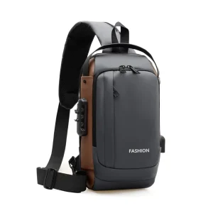 Men’s Waterproof Shoulder Bag with Chest mounted Motorcycle Strap Lock Custom Logo Anti theft Cross body Bag