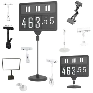 Merchandise Price Tag Holder Display Label Clips Supermarket Plastic Rotatable Pop Sign Clips