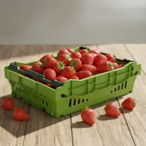 Mesh Nestable & Stackable Produce Tote with Plastic Handles Storage Boxes Bins & Crates Maximizes Logistics Efficiency