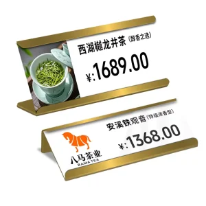 Metal Acrylic Location Card Table Display Stand Price Card QR Code Holder Organizer Name Card Label Holder Display Racks