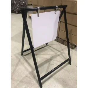 Metal Double Sided Swinging Chalkboard Sidewalk Sign Black Magnetic A Frame Sandwich Board Message Sign for Retail