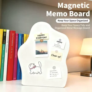 Metal Magnetic Memo Board and Whiteboard for Office Home School Modern Stand up Custom Logo Desktop Organizer Multi color Options