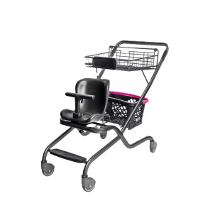 Metal Shopping Cart Trolley with Child Seat Anti rust & Strong Black Blue PU Wheels for Family Use in Supermarkets