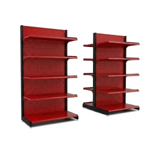 Metal Supermarket Gondola Shelves Double Sided Heavy Duty Retail Display Rack For Grocery And Convenience Store