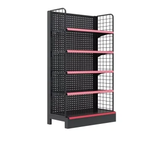 Metal Supermarket Rack Single Sided Durable Corrosion Protection Gondola Shelf for Retail Stores and Grocery Stores