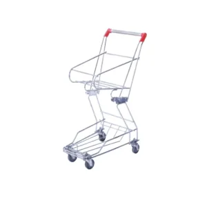 Metal Wire Cosmetic Shopping Basket Trolley