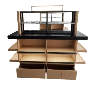 Metal Wood Supermarket Display Rack Shelving Floor Standing Display Stands for Floor Mats