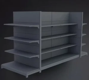 Metallic Gondola Retail Shelving 5 Shelf Wall Display for Shops and Supermarkets
