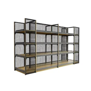 Metallic Gondola Shelving Retail Supermarket Shelf Stationery Store Rack