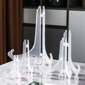 Mini 3inch to 12inch Clear PS Easel Display Stand Holders 2mm Thickness for Sports Trading Baseball Cards