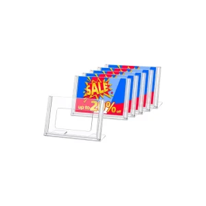 Mini Acrylic Sign Holder Small Price Display Holder L Shape Stand up Label Card Sign for Weddings Buffet Birthday Bakery