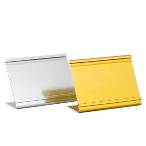 Mini Aluminum Metal Name Plate Holder Display Stand for Table Sign Menu and Card Presentation