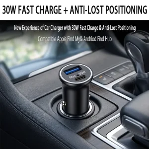 Mini Car Charger dual System Anti lost Device Compatible with Android & IOS Systems to Find Item Information 30W Fast Charge