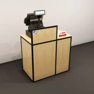 Mini Commercial Wood Checkout Counter for Convenience Store and Grocery Store Cashier Use