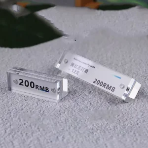 Mini Magnetic Acrylic Price Tag Holder Clear Slanted Jewelry Label Display Stand Block for Retail Watch Boutique Shop