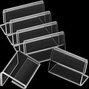 Mini PVC Epoxy for Sign Display Holder L Shape Tag Label Stands Clear Price Tag Holder Name Counter Top Retail Card