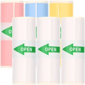 Mini Pocket Mobile Phone Label Thermal Photo Paper Rolls 5 Pack Kids Gift Color Sticker Easy Adhesive Express Waterproof Glossy