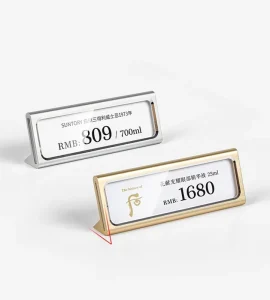 Mini Single Sided Metal Price Display Stand Supermarket Bread Store Tag Card