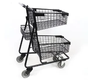 Minimum Order 50 PCS Grocery Shopping Trolleys with Two Baskets