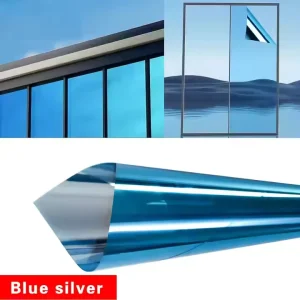 Mirror Tint Blue & Silver Reflective Security Privacy Auto Window Film with UV Infrared Protection PET Material