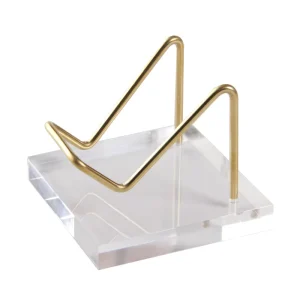 Modern 6.5×6.5cm Acrylic Display Stand Quality Assurance Foldable Jewelry Rack Holder Gold Clear Color Easy
