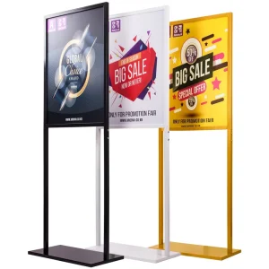 Modern Aluminum Poster Frame Display Stand Portable Slide In Sign Holder Double Sided Floor Standing Billboard Advertising