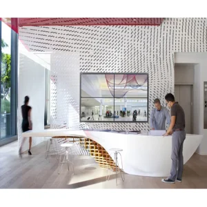Modern Artificial Stone White Hotel Shopping Mall Nurse Station Reception Desk Curved Checkout Counter