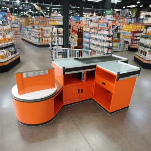 Modern Cash Register Small Shop Stainless Steel Countertops Checkout Counter Customized Model for Supermarket