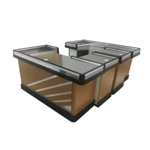 Modern Cash Register Small Shop Stainless Steel Countertops Checkout Counter for Supermarket